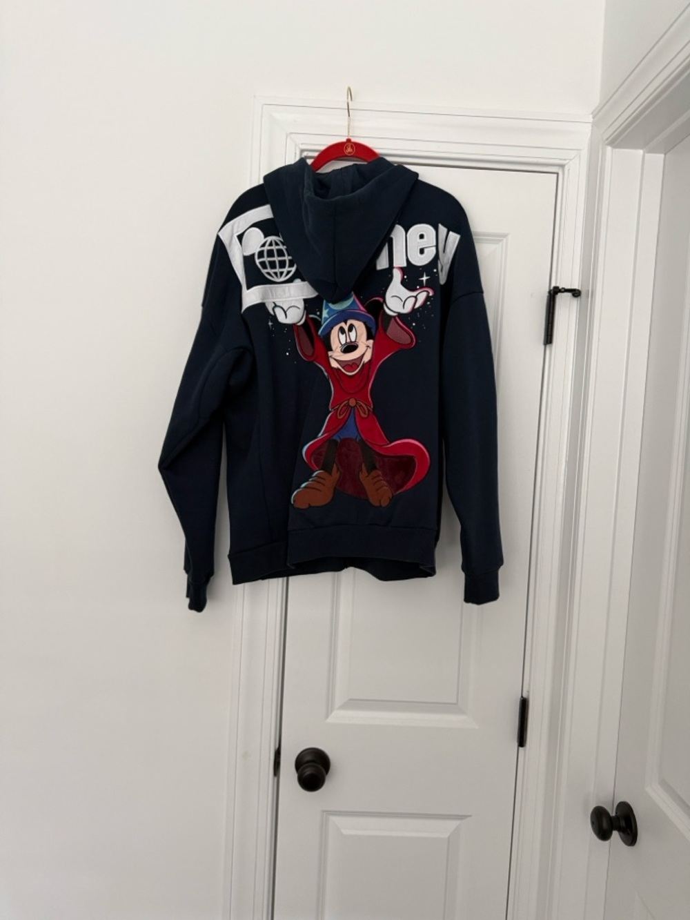 Disney Navy Mickey Sorcerer Hooded Zipped Sweatshirt size Medium